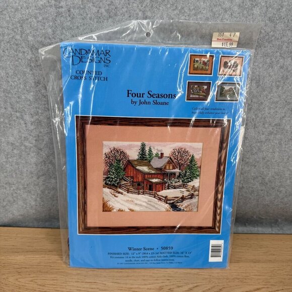 Candamar Designs Cross Stitch Kit Four Seasons Winter Scene #50859 John Sloane - Picture 1 of 7